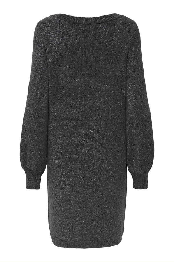 JDY Vestido corto punto lurex gris