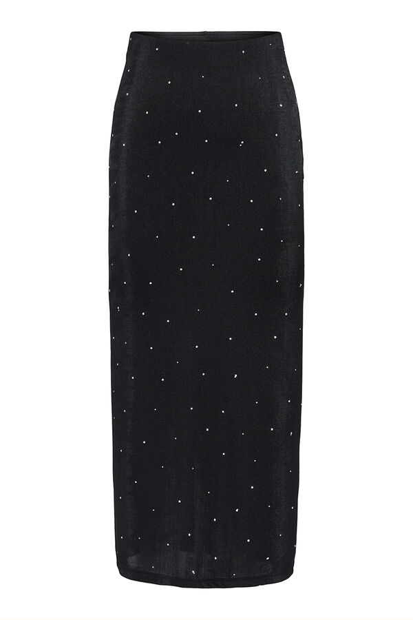 JDY Falda larga brillantes negro