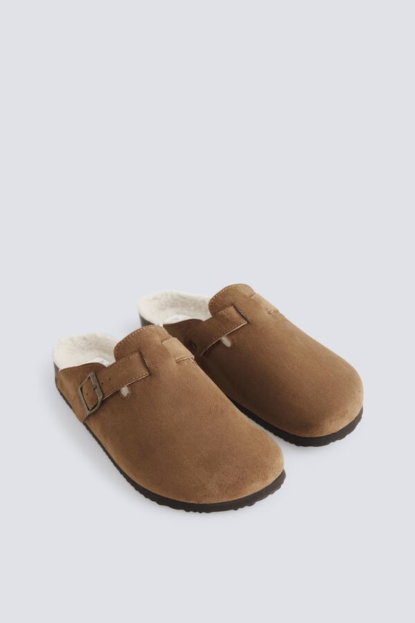 Springfield Faux shearling mule slipper beige