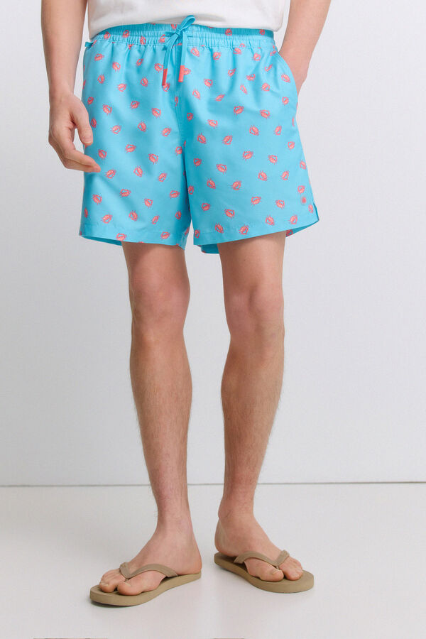 Springfield Fato de banho estampado caranguejos azul