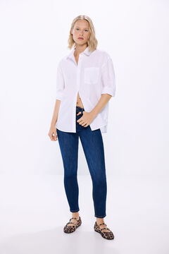 Springfield Slim cropped jeans blue