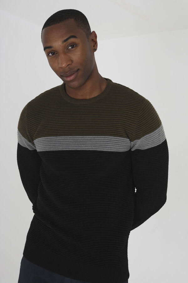 Brave Soul Jersey panelado con canal&eacute; negro