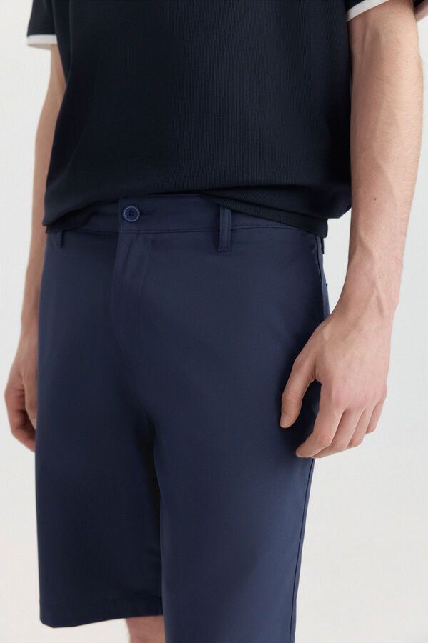 Springfield Wide & relaxed fit technical Bermuda shorts blue