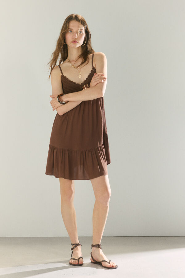 High Spirits Cocoa Dress marr&oacute;n