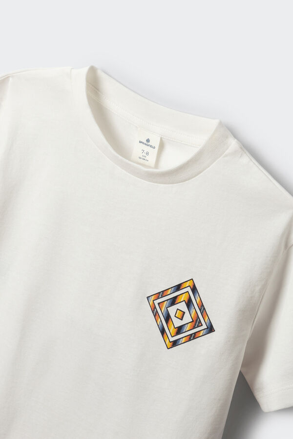 Springfield Kids Dečija etnička majica sa kratkim rukavima Bež