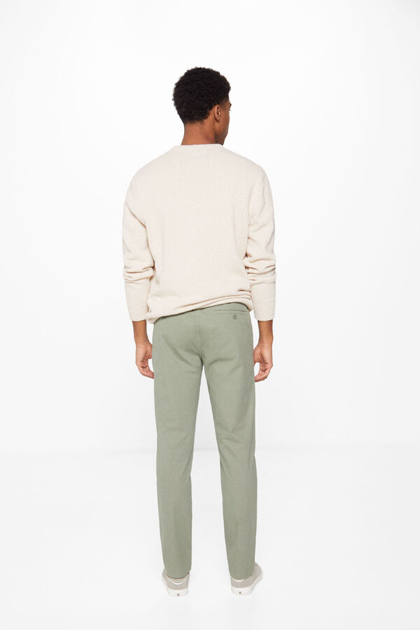 Springfield Chinos hlače s mikro printom zelena
