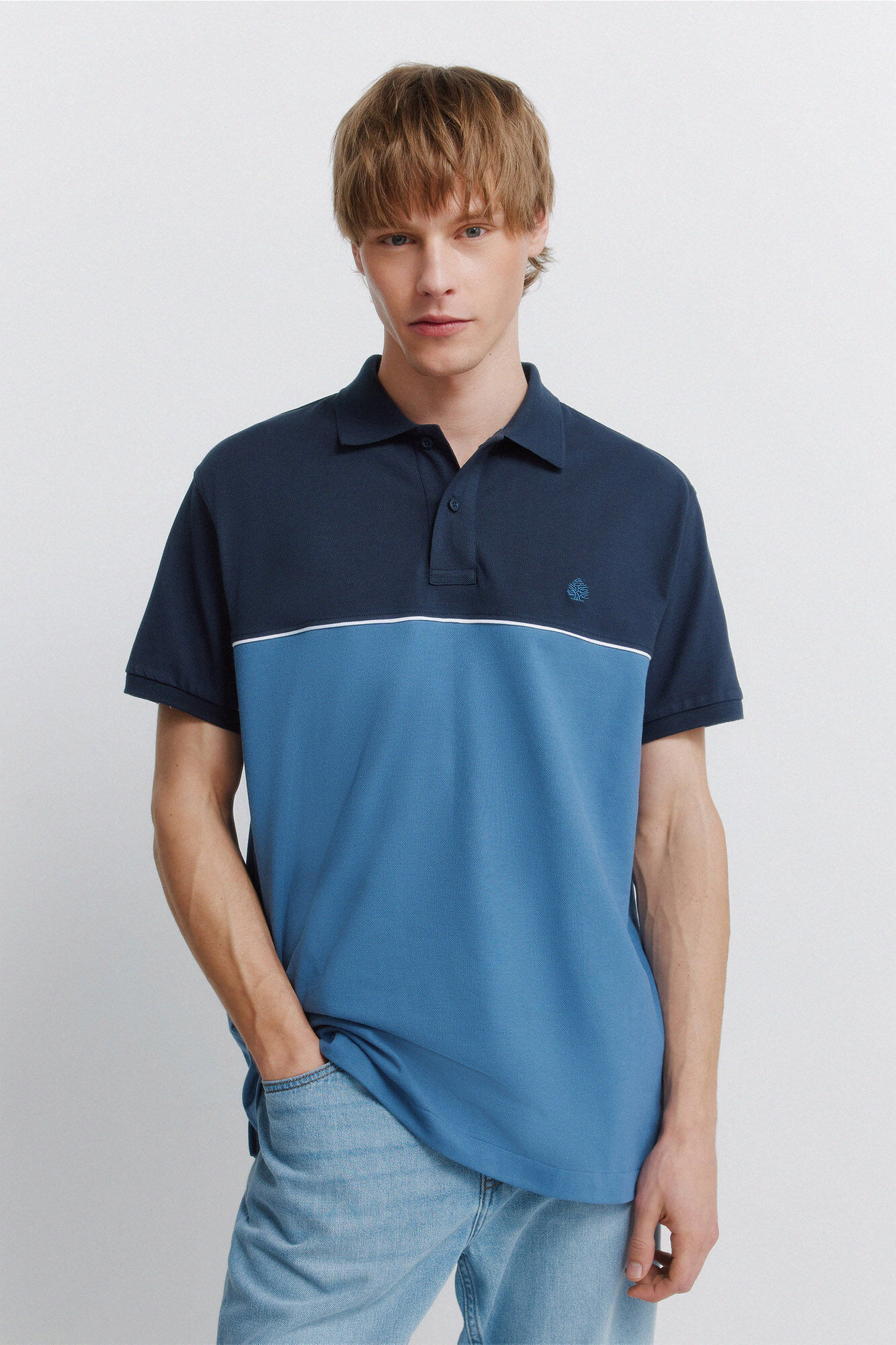 Springfield Colour block sport polo shirt