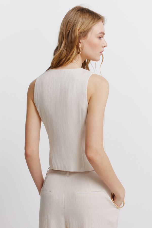 Springfield Asymmetric gilet beige