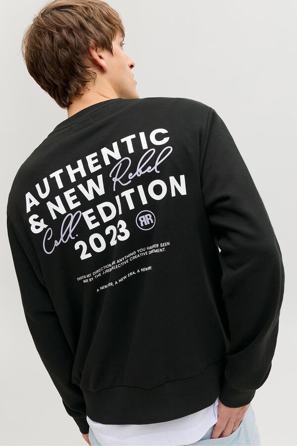 JJ REBEL Loose backprint sweatshirt black