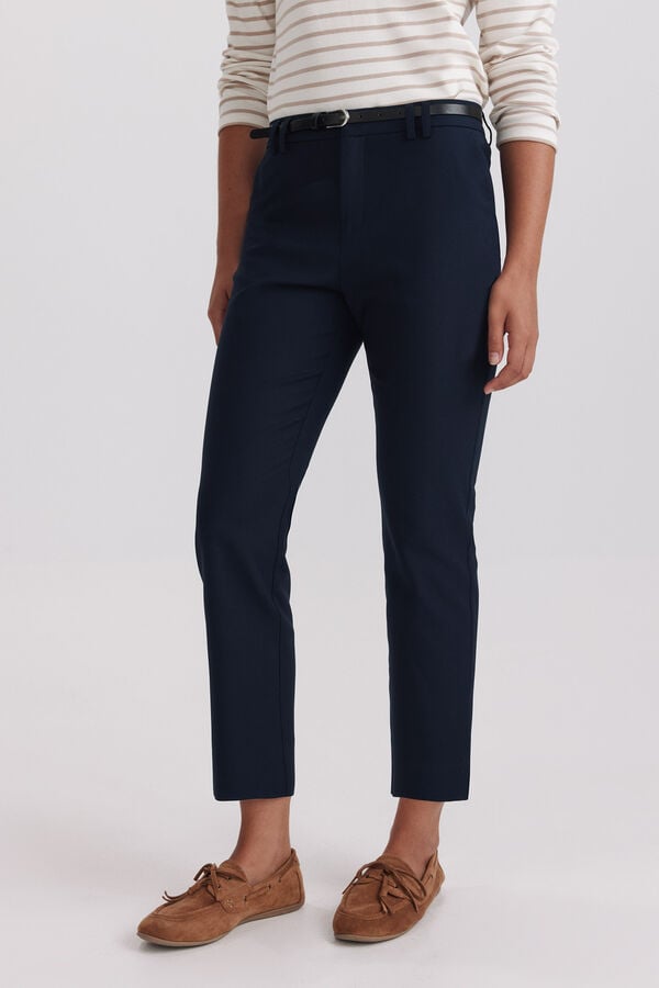 Springfield Cal&ccedil;as chino com cinto el&aacute;stico azul