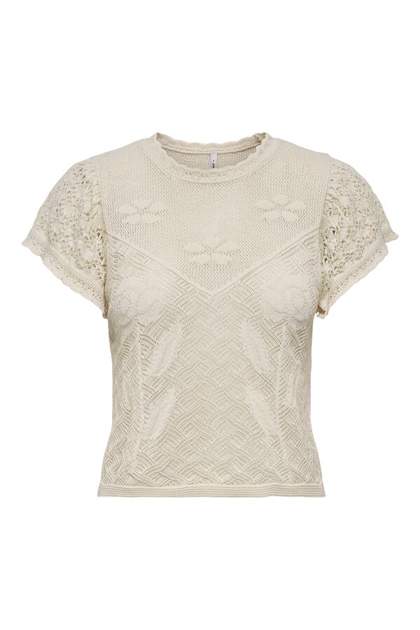 Only Knit structure top beige