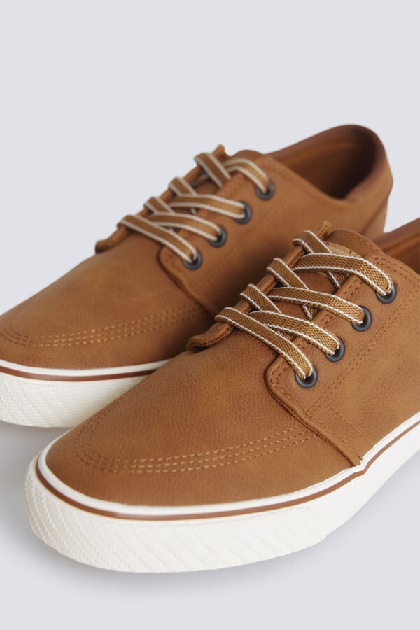 Springfield Faux leather iconic sneaker nude