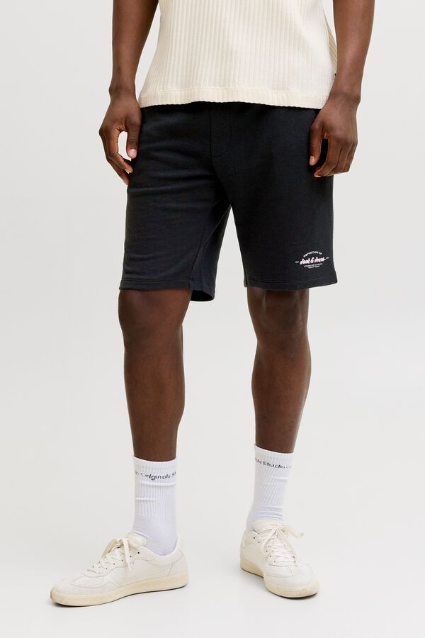 Jack & Jones Bermuda felpa regular fit negro