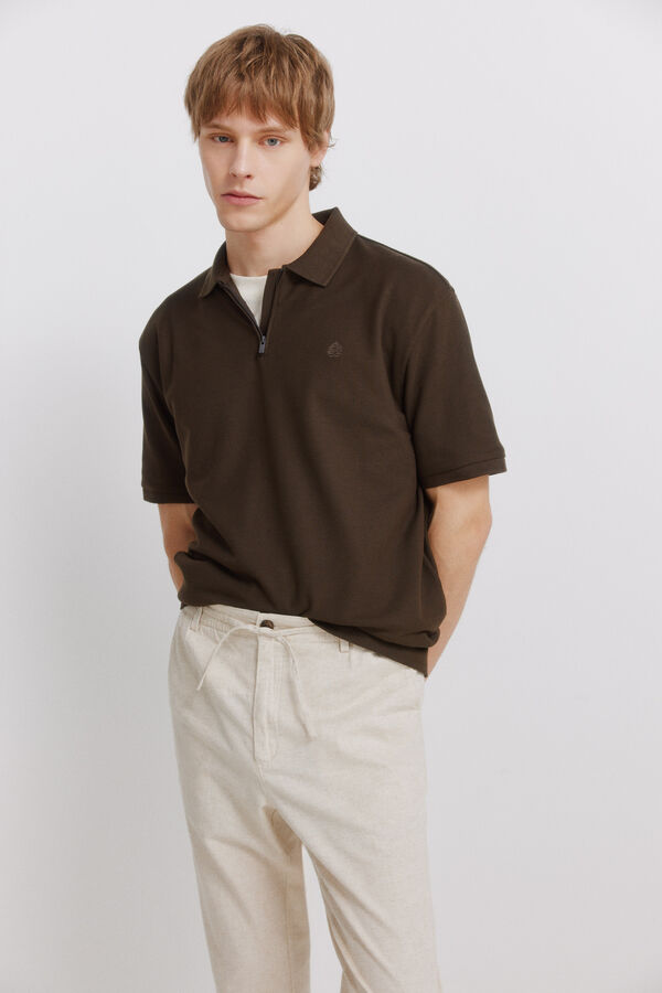 Springfield Linen comfort fit chinos white