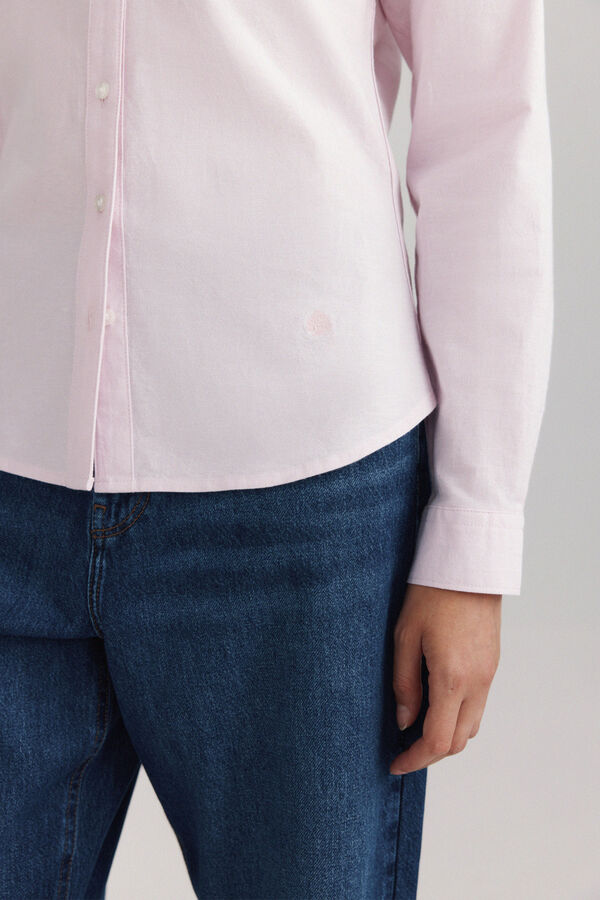Springfield Semi-open oxford shirt pink