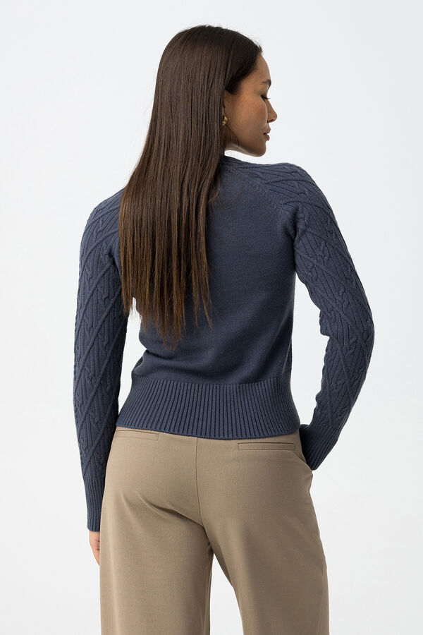 Tiffosi Jersey de punto trenzado turquesa