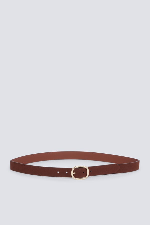Springfield Oval buckle belt nude