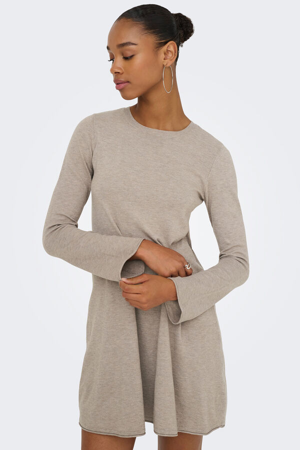 Only kurzes Kleid mit lang&auml;rmelig Grau