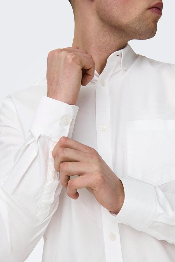 Springfield Men's long sleeve Oxford Shirt white