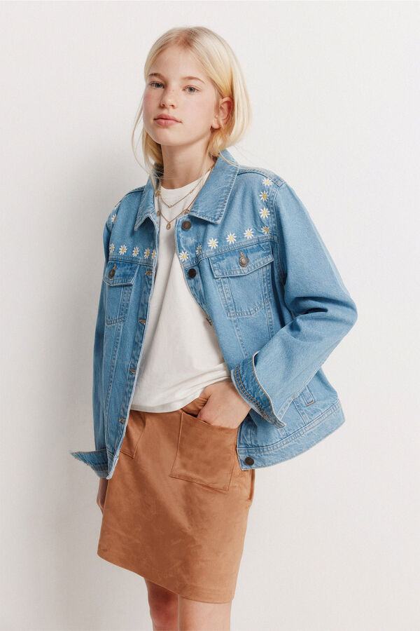 Springfield Kids Trucker denim ni&ntilde;a margaritas azul