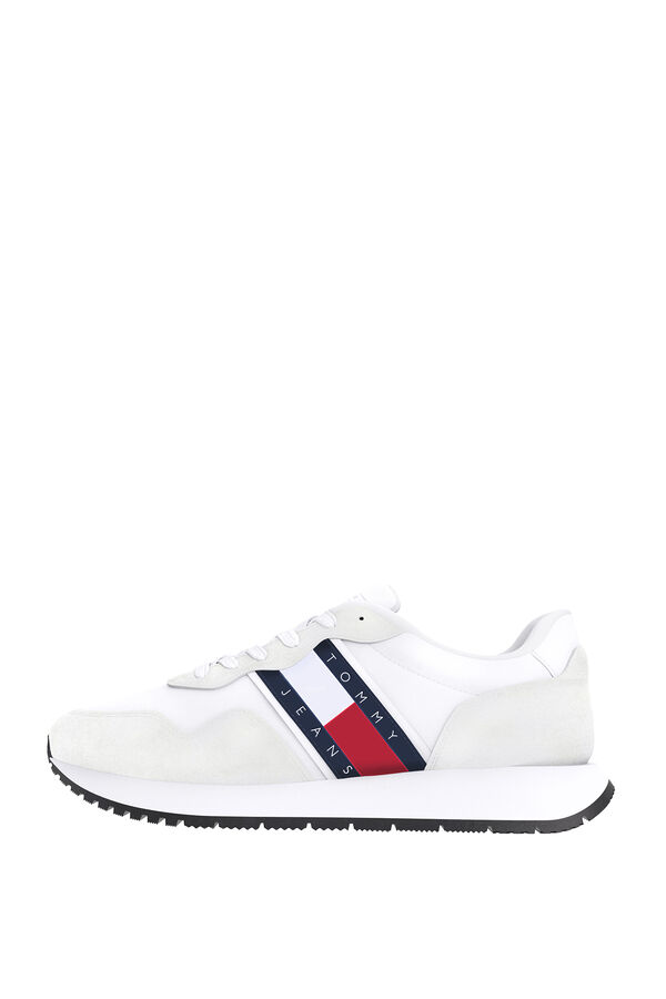Springfield Women's Tommy Jeans runner trainer with serrated sole bijela