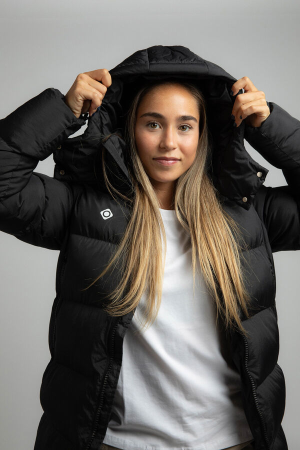 Izas Abrigo largo de fibra negro