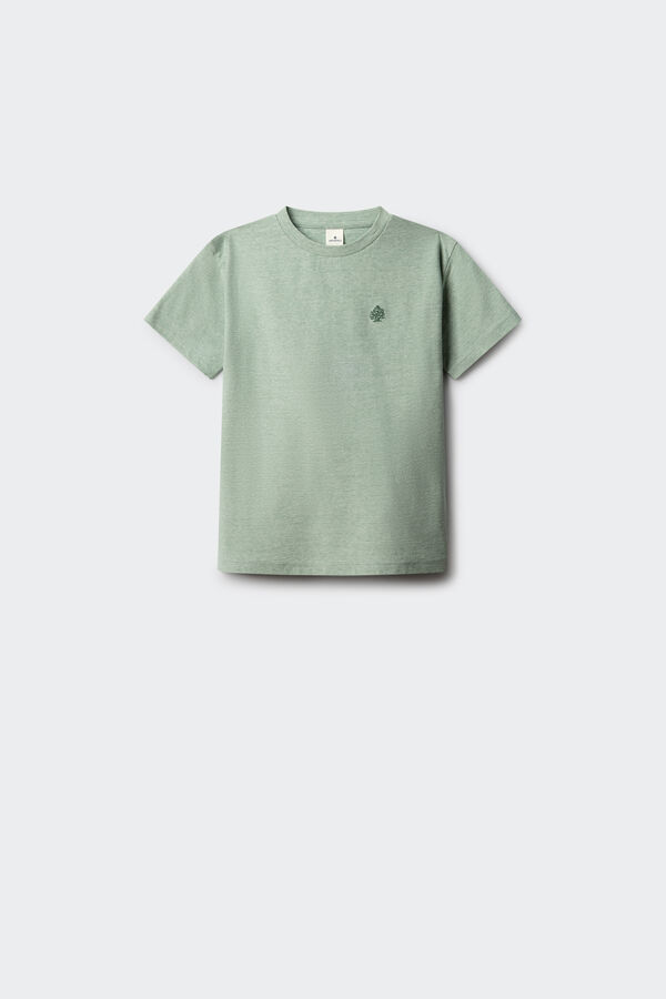 Springfield Kids Dečija mikroprugasta majica kratkih rukava Zelena