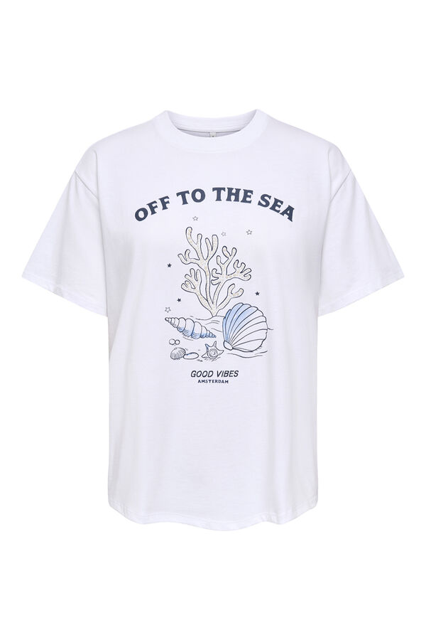 Only Printed front T-shirt white