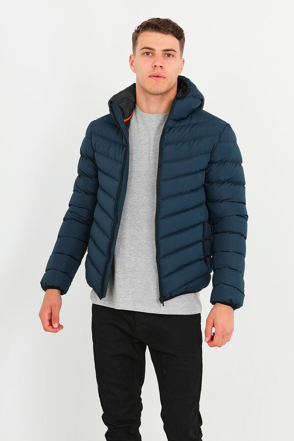 Springfield Puffer jacket with hood navy