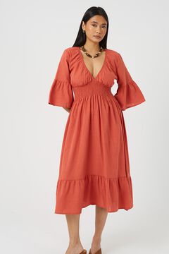 Brave Soul Vestido largo con detalle fruncido