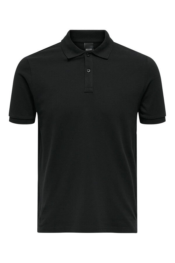 Springfield Essential cotton piqué polo shirt black