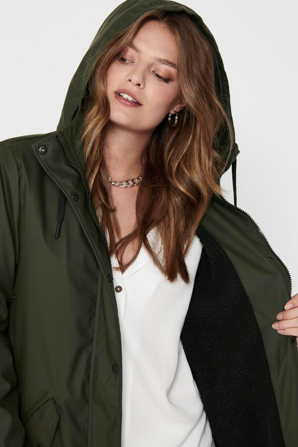 Only fleece raincoat green