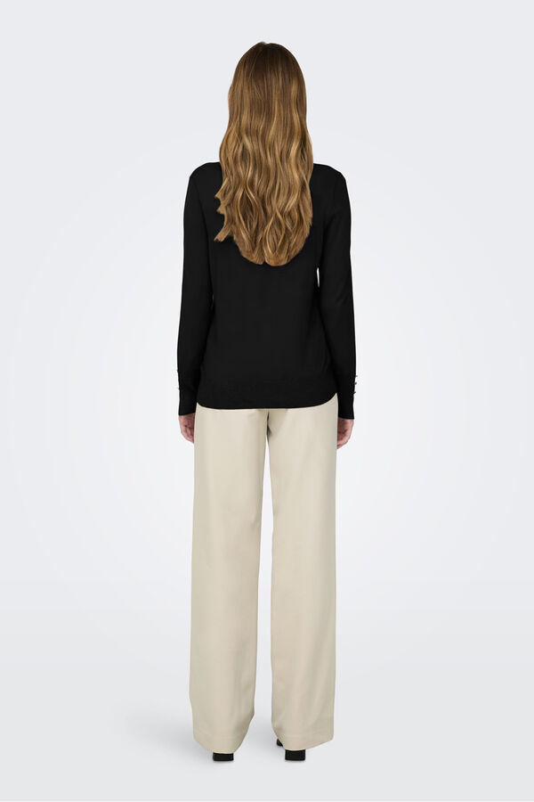 JDY Jersey cuello redondo negro