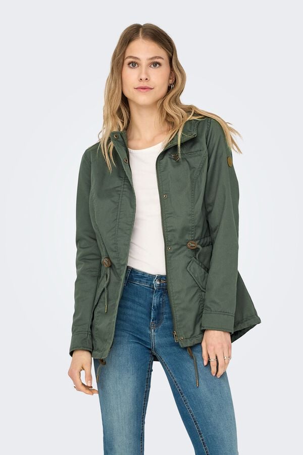 Only Short hooded parka grey