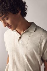 Springfield Short sleeve jumper with a polo shirt-style neck grey