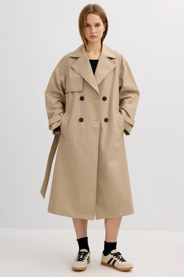 Inside Midi-Trenchcoat mit G&uuml;rtel Rosa