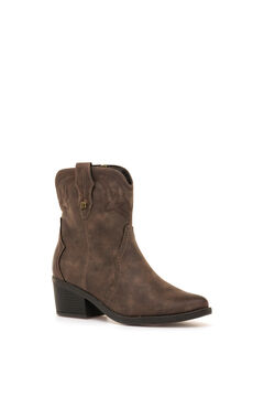 MTNG Botins cowboy com bordados e salto largo
