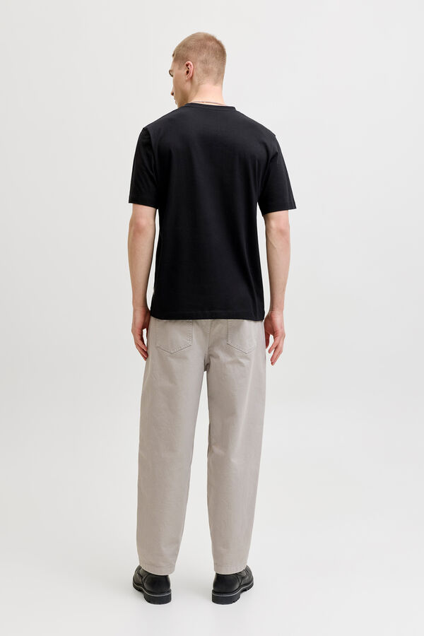 Jack & Jones T-shirt estampada em algod&atilde;o preto