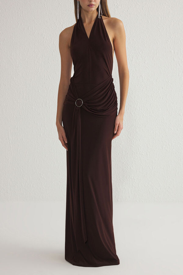 Trendyol Halterneck dress nude