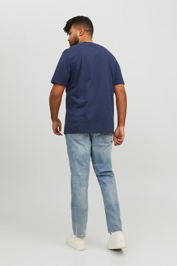 Springfield Camiseta manga corta slim algodón sostenible PLUS azul medio