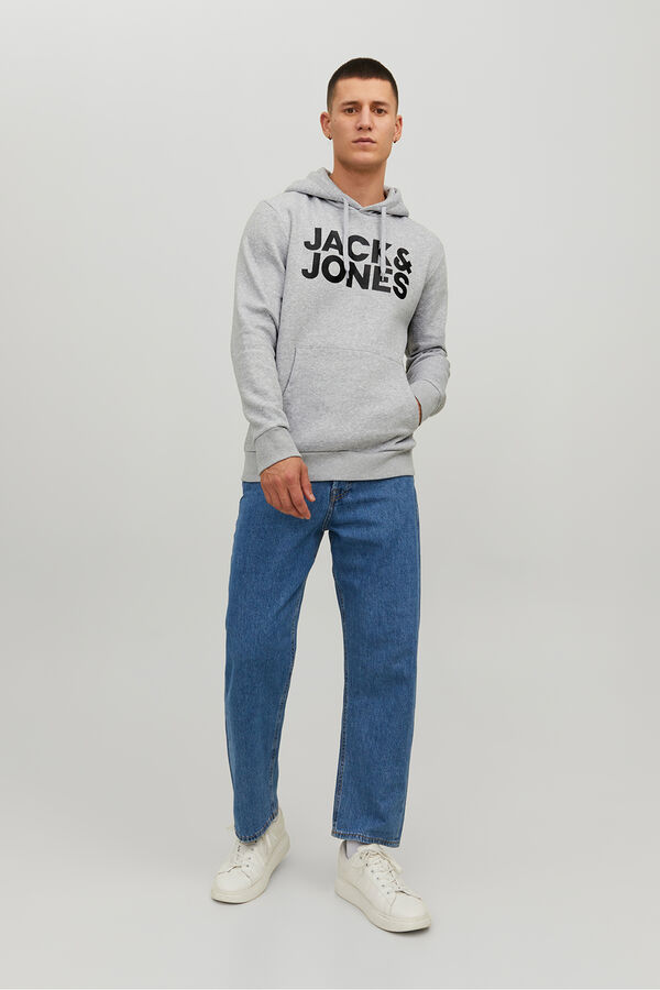 Jack & Jones Logo hooded sweatshirt  grey