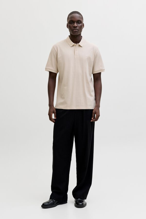 Jack & Jones Piqu&eacute; slim fit polo shirt grey
