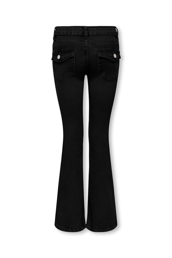 Only Girls Vaqueros flared tiro bajo negro