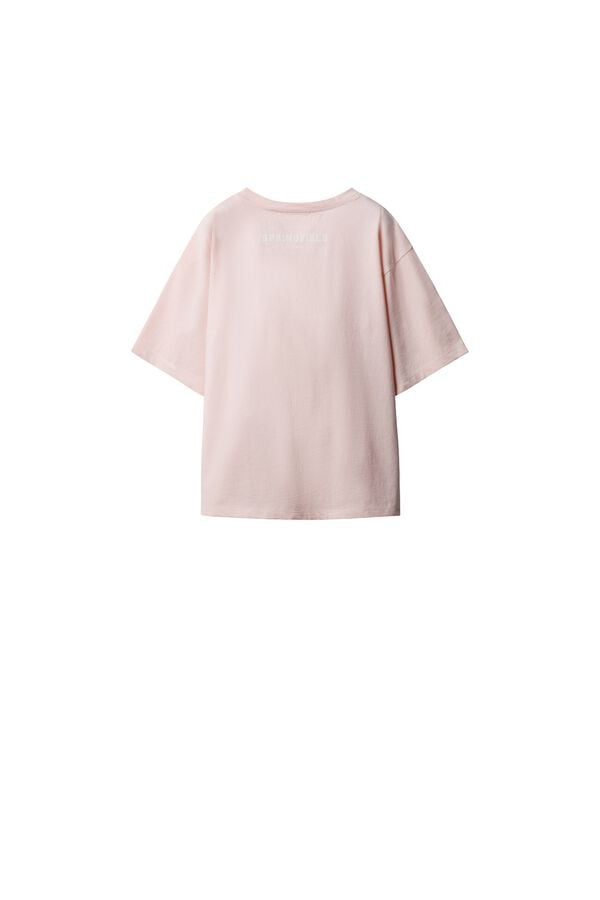 Springfield T-shirt de manga curta chiringuito "Los locos" rosa
