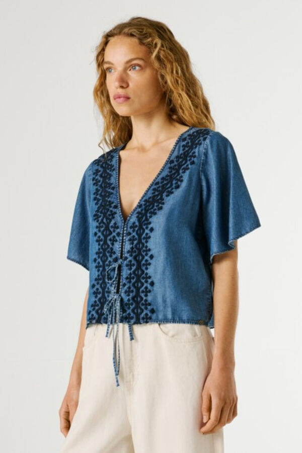 Pepe Jeans Short sleeve blouse plava