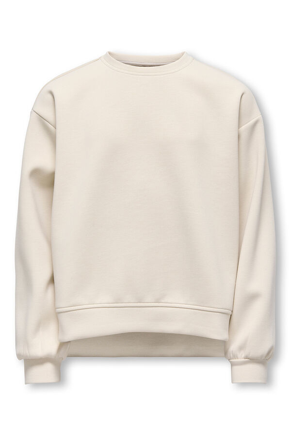 Only Girls Sudadera con cuello redondo beige