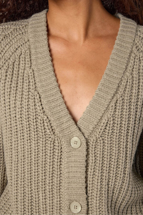 Noisy May Chunky buttons down cardigan grey