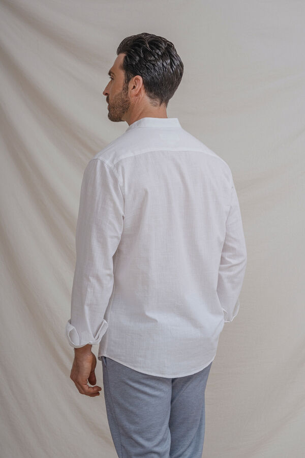Celopman Flam&eacute; mandarin collar shirt white