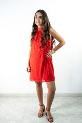 Cul Sac Halterneck short dress brown