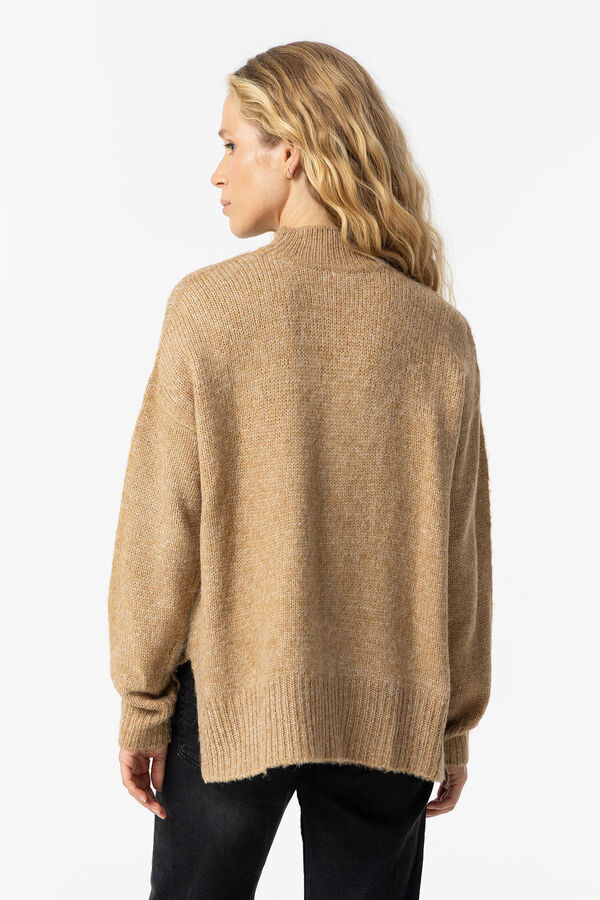 Springfield High neck knit jumper camel